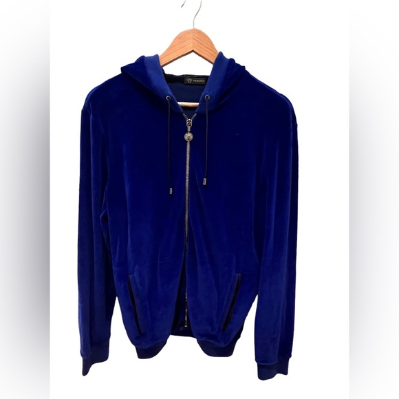 VERSACE BLUE MEDUSA HEAD HOODIE - Picture 5 of 9